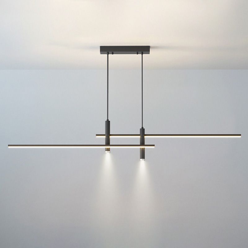 Linear Kitchen Island Lighting Fixture Metal LED Minimalist Island Pendant Light