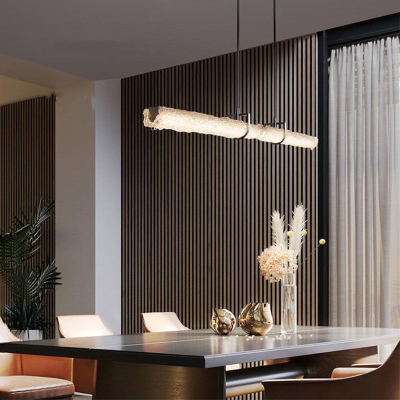 Modern LED Kitchen Island Lighting Ideas Clear Glass Ceiling Pendant Light