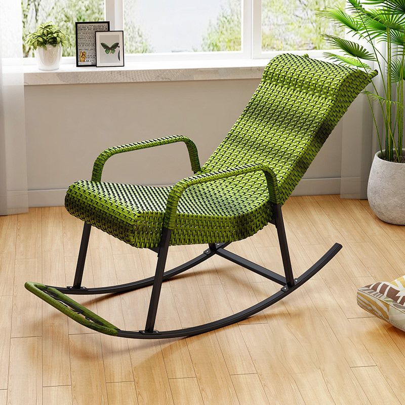 Rattan Outdoor Rocking Chair Contemporary Spindle Rocker Chair