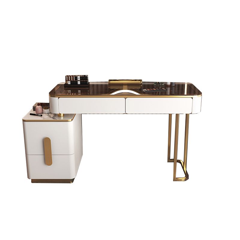 Glam Glass Bedroom Vanity Desk 4 Drawer Vanity Dressing Table