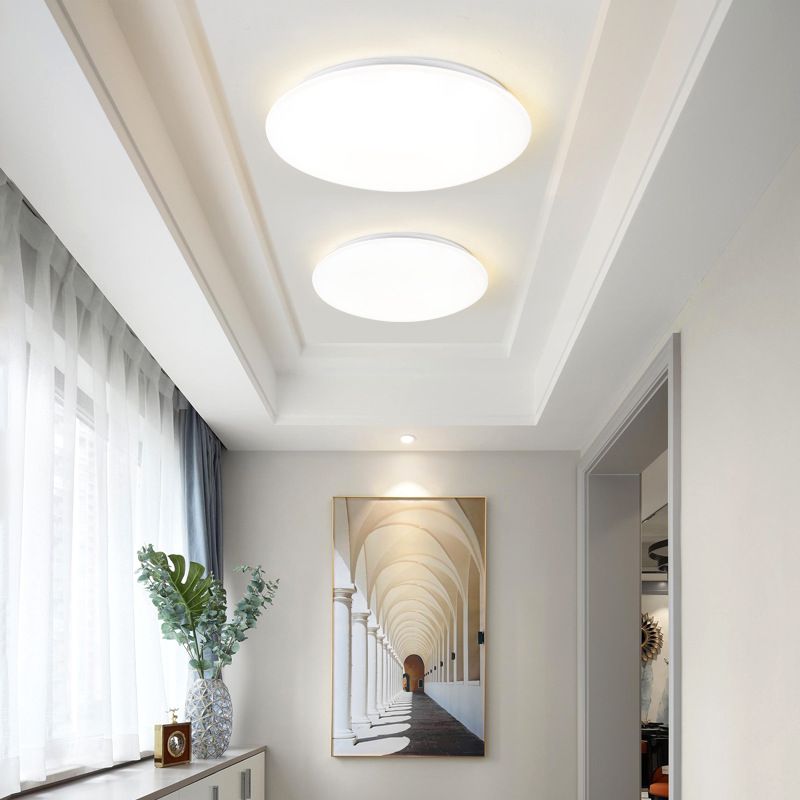 Simplicity Dome Flush Deckenleuchte, Acryl-Foyer-LED-Unterputzbeleuchtung in Weiß