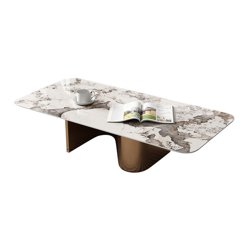 Glam Abstract Coffee Table Slate Coffee Cocktail Table, Brushed