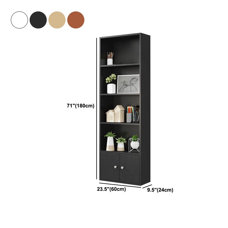 Closed Wooden Bookshelf Modern Home Living Room Standard Bookcase with Door