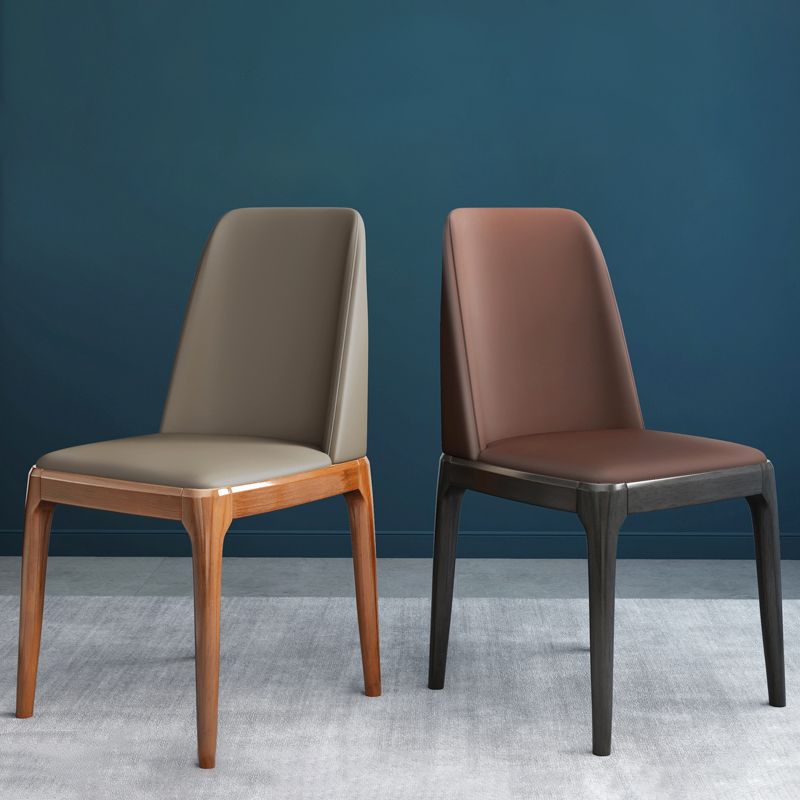 Leather Scandinavian Restaurant Side Chair Colorful Parsons Dining Chair