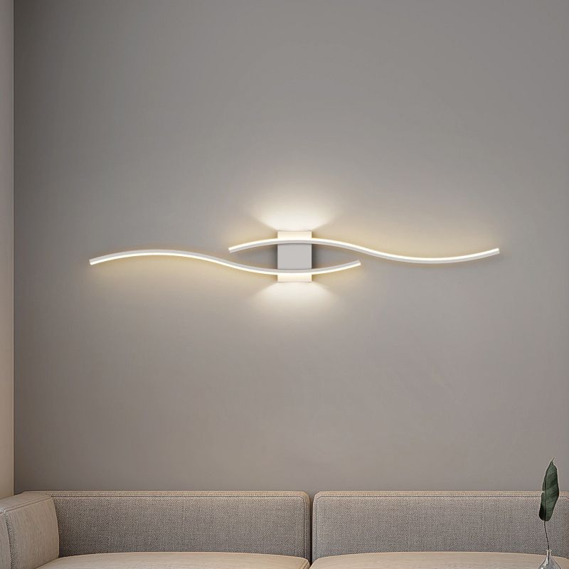 Minimalism LED Wall Light Fixtures Waving Metal Indoor Sconce Lights