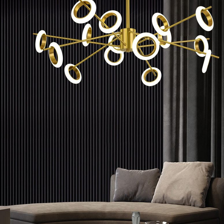 Ultra-modern Multiple Rings Chandelier Lamp Acrylic Suspension Pendant Light for Restaurant