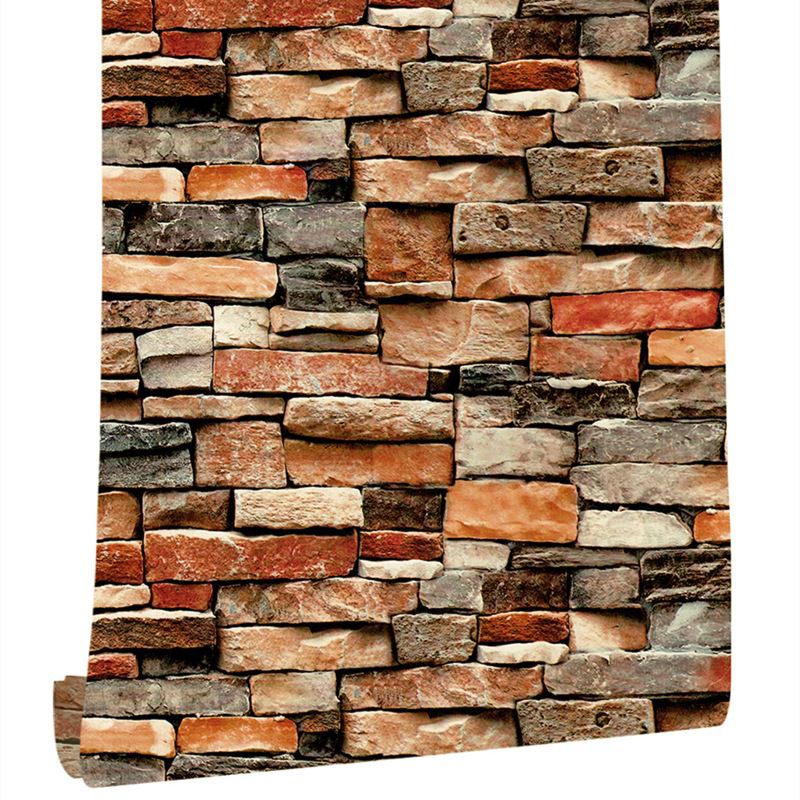 Self-Adhesive Rock Bricks Wallpaper 29.1-sq ft Steampunk Wall Art for Living Room