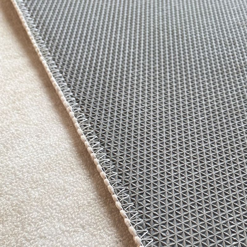 White Minimalist Rug Polyester Color Block Rug Stain Resistant Rug Drawing Room