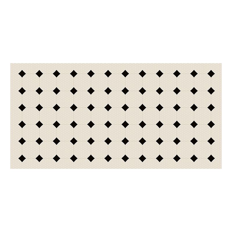 White Rhombus Rug Polyester Casual Rug Washable Rug for Living Room