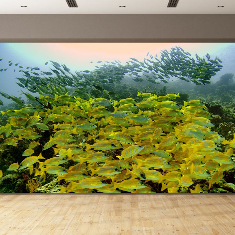 Decorative Wall Mural Fish Patterned Drawing Room Wall Mural
