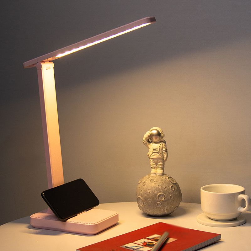 Linear Night Table Lamp Modern Style Metal 1-Light Nightstand Lamp