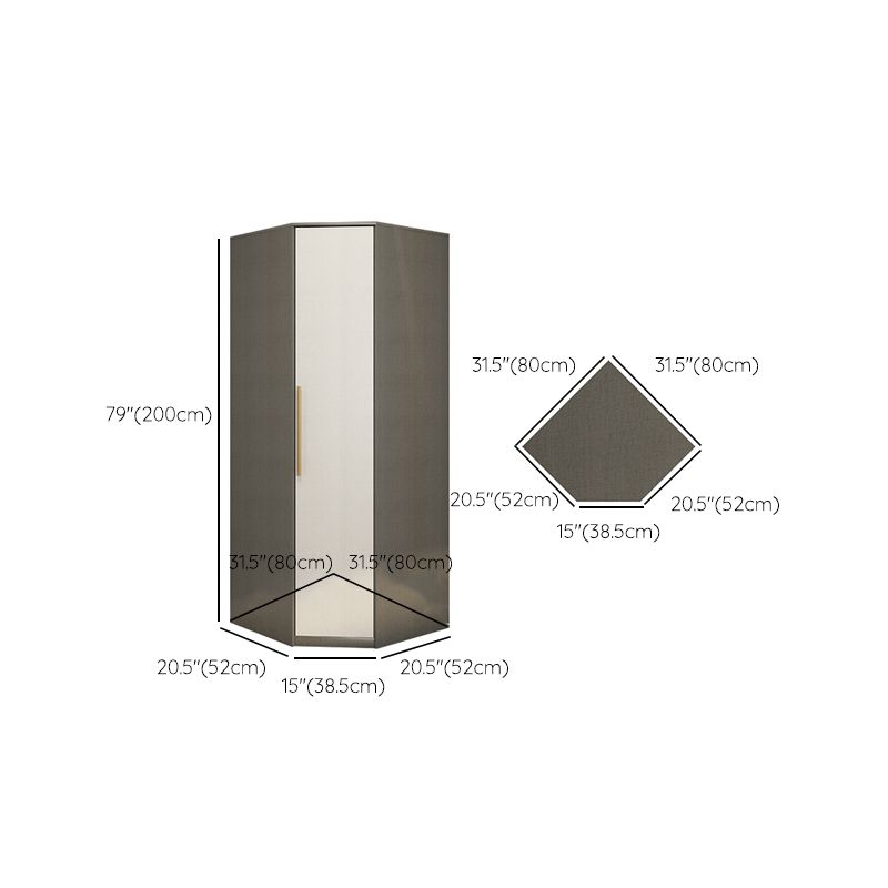 Hinged Wardrobe Armoire Modern Engineered Wood Storage Cabinet