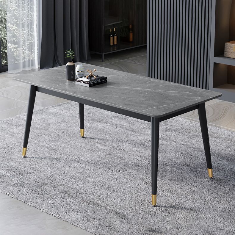 Contemporary Sintered Stone Top Dining Room Set with Rectangle Shape Dining Set for Kitchen