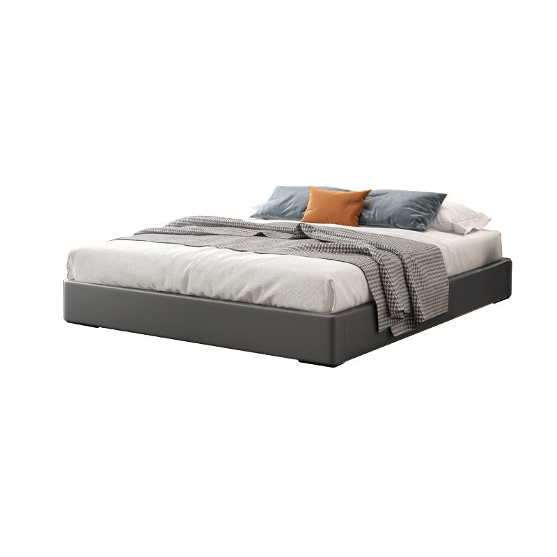 Contemporary Grey 10.23 " Tall Wooden Platform Bed for Bedroom