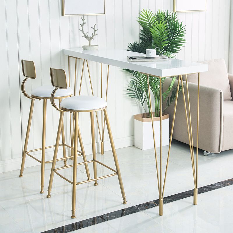 Modern Style Barstool Round Low Back Bar Stool with Metal Legs