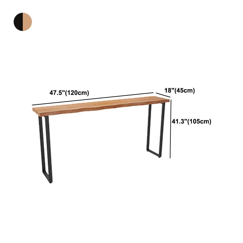 Brown Modern Style Table Solid Wood and Iron Coffee Shop Bar Table