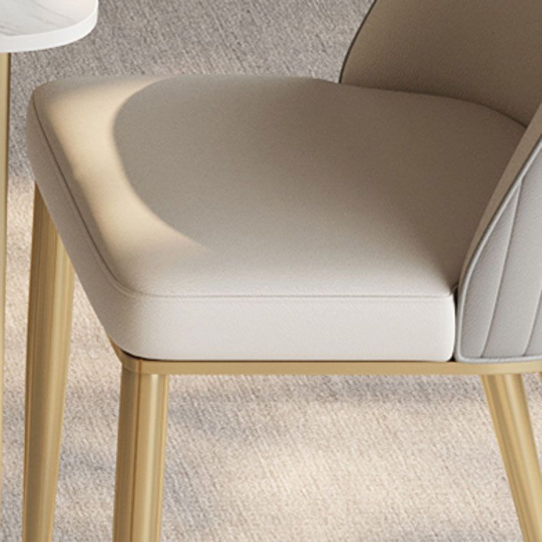 Glam Dining Room Side Chair Metal Legs Parsons Dining Armless Chair