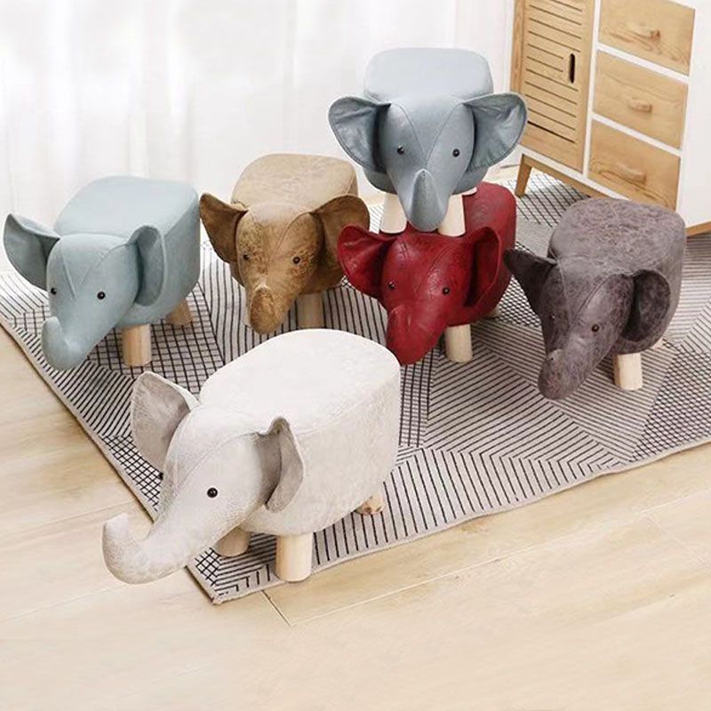 Contemporary Specialty Pouf Faux Leather Upholstered Ottoman