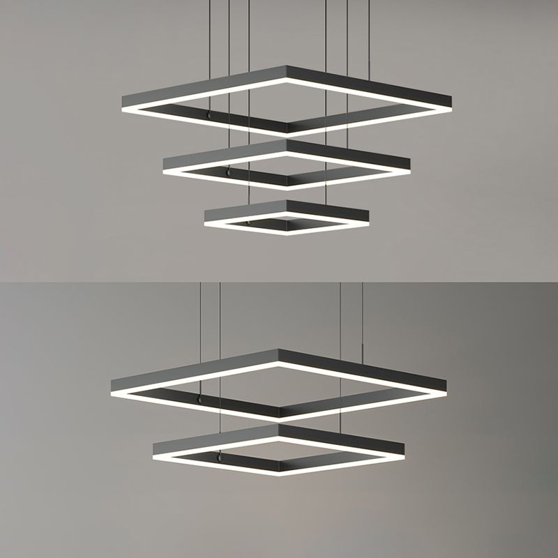 Moderne vierkante kroonluchter verlichtingsarmaturen Multi-tier hangende hanglampen