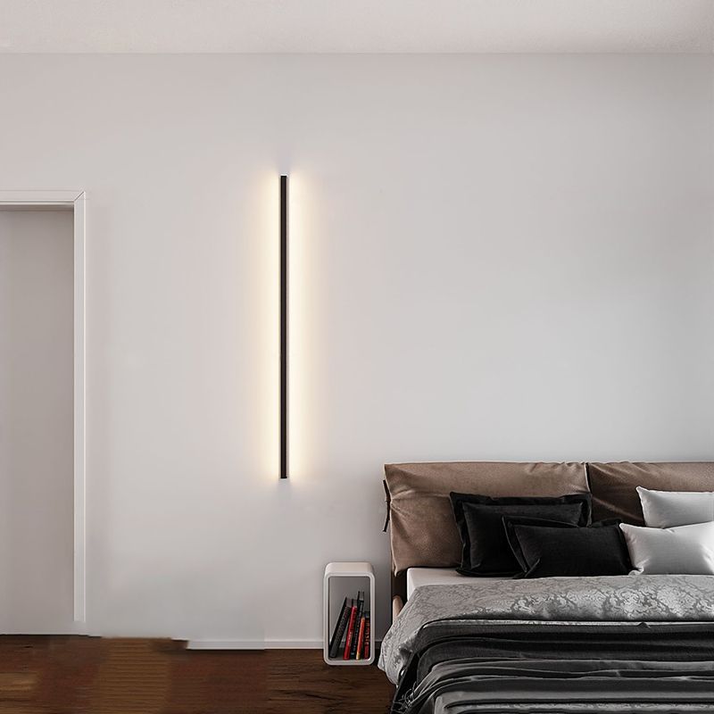 Moderner Stil schwarzer Wandleuchte gerade Aluminium LED -Wandleuchte für Schlafzimmer