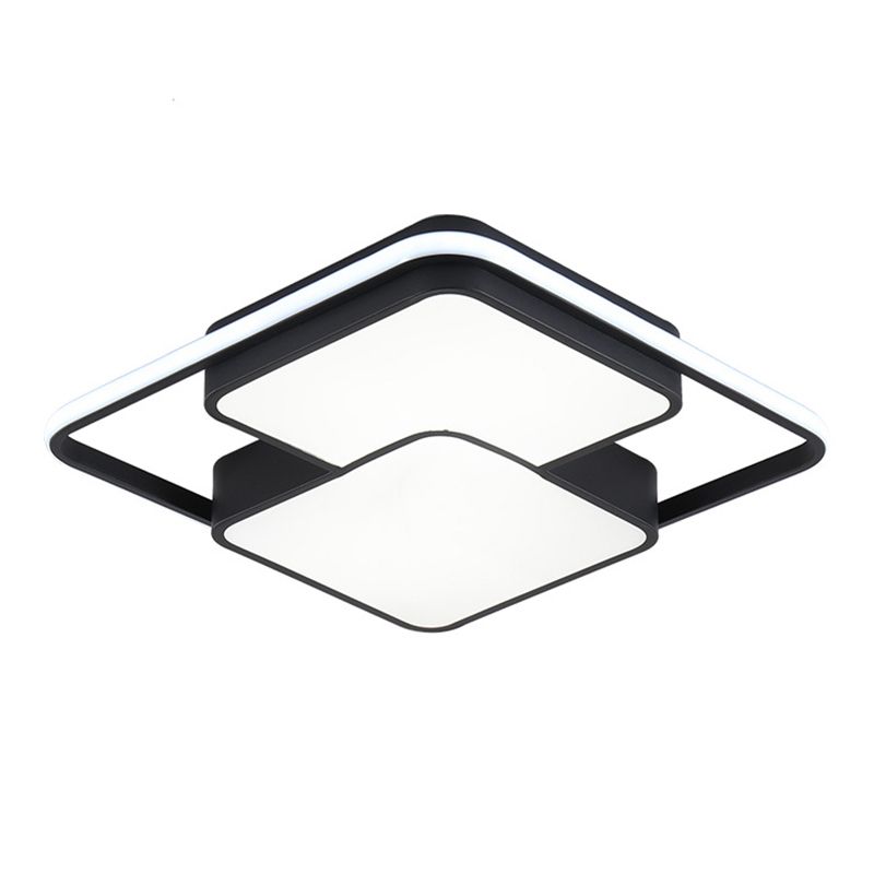 Quadrilateral Shape Flush Ceiling Light Fixture Modern Minimalist Style Acrylic Flush Light