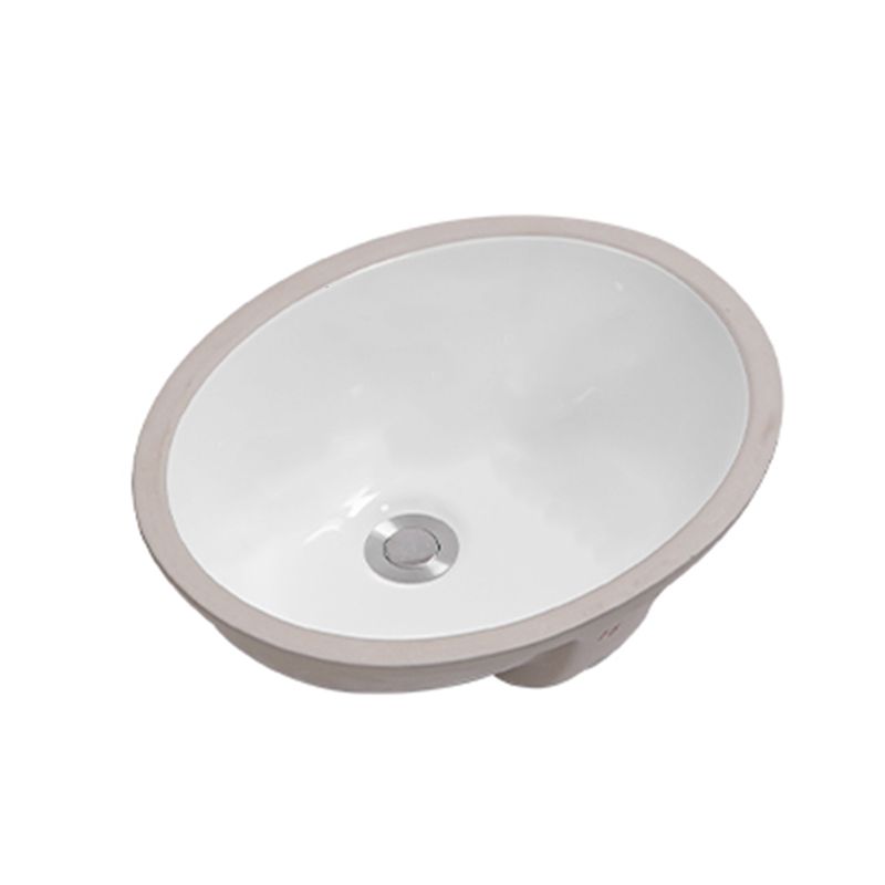 Modern Oval Wash Stand Ceramic Metal Undermount Bathroom Sink