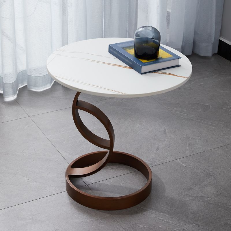 1 Single Slate Round Coffee Table Modern Cocktail Table for Living Room