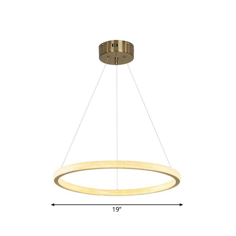 1/3/4-Tier Circle Acrylic Suspension Pendant Minimalism Brass LED Chandelier Light Fixture