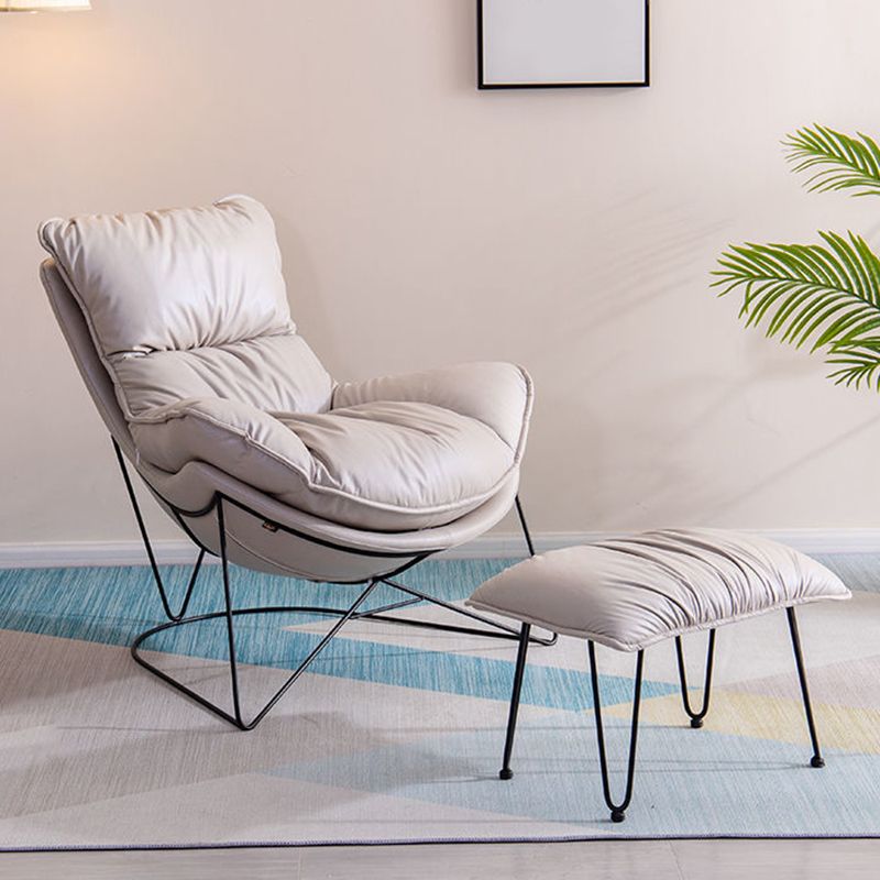 Contemporary Rocking Chair Cotton Upholstered Tufted Solid Color Indoor Rocking Chair