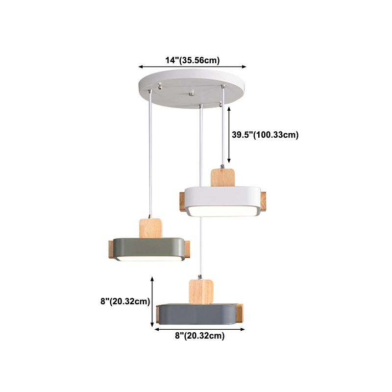 Nordic Brick Hanging Lamps Acrylic Hanging Pendant Lights for Bedroom