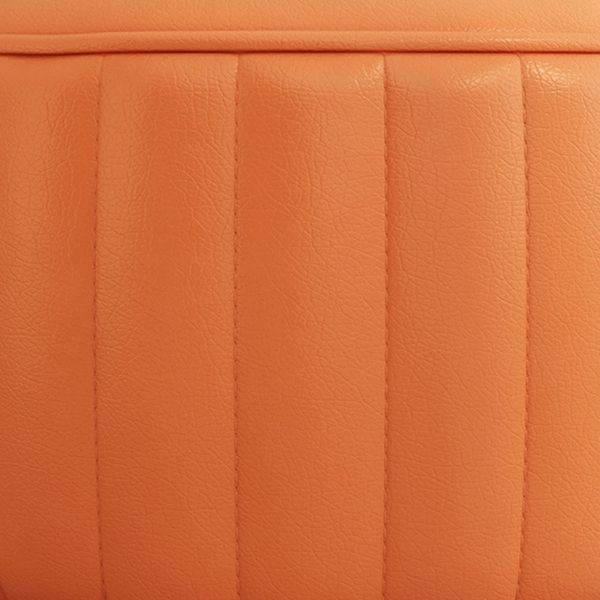 Orange Leather Pouf Modern Round Pure Color Pouf for Drawing Room