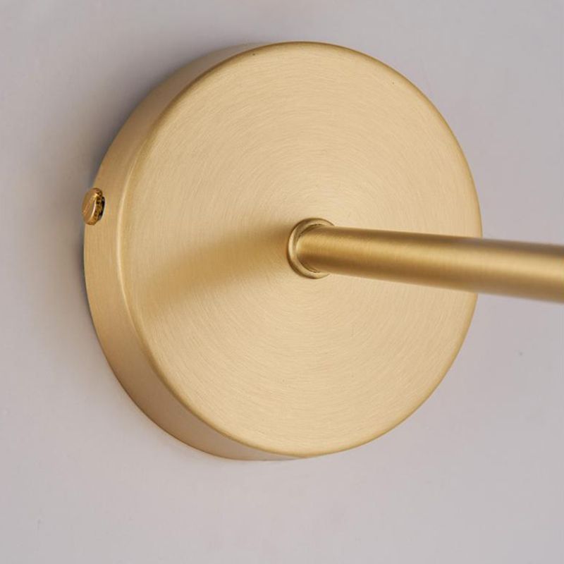 Unique Shade Crystal Wall Sconce Modern Single Light Wall Mount Light Fixture in Brass
