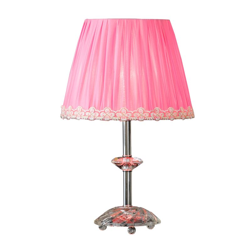 Lampe de table de nuit Empire Shade Simplicity en cristal clair, lampe de chevet rose à 1 lumière pour le salon