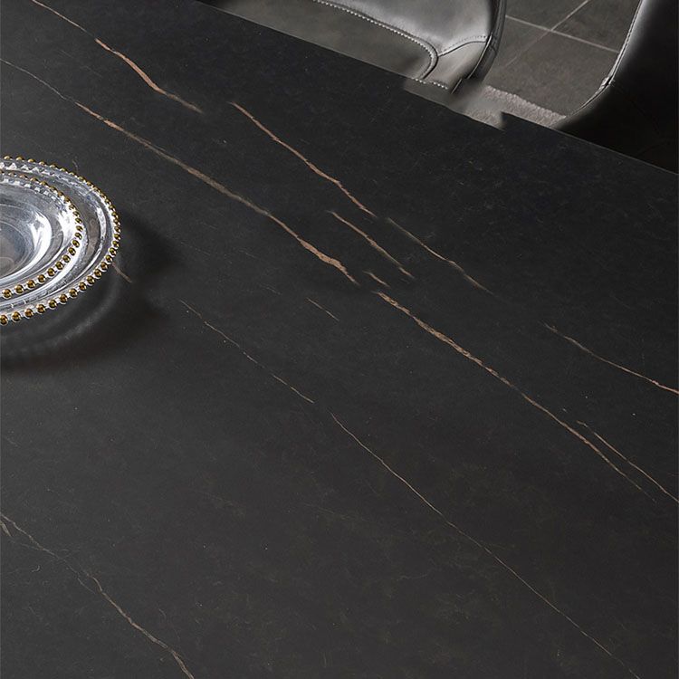 Modern Dining Table Set 1/4 Pcs Sintered Stone Dining Table with Faux Leather Chairs