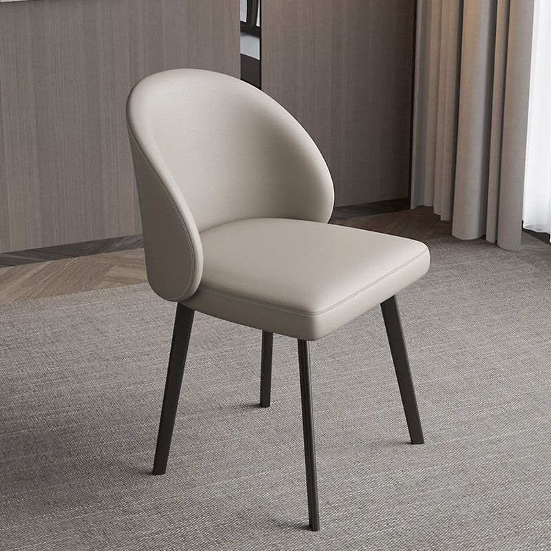 Contemporary Style Dining Chair Armless Chair with Metal Legs