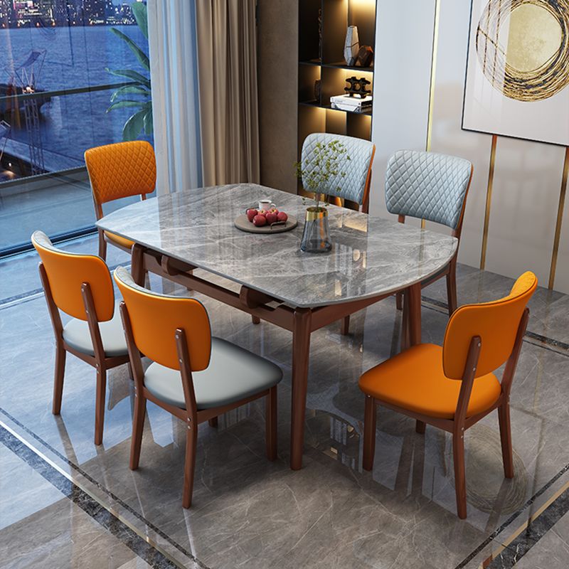 Contemporary Wood Dining Chairs Open Back Dining Side Chair for Restaurant Use