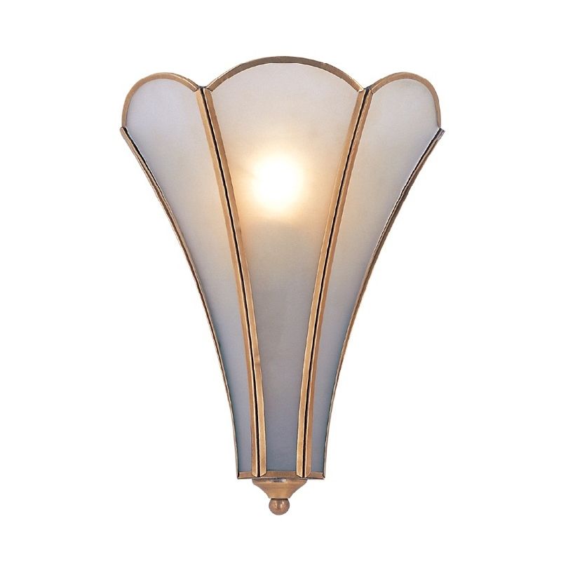 Lámpara de montaje de pared de vidrio de pétalo Classic 1 Bulb Gold Finish Lighting Lights