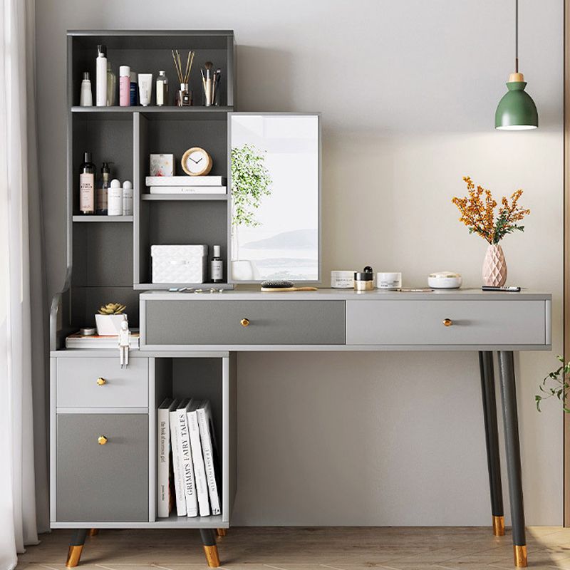 Scandinavian Wood Dressing Table Solid Wood Make-up Vanity with Drawers
