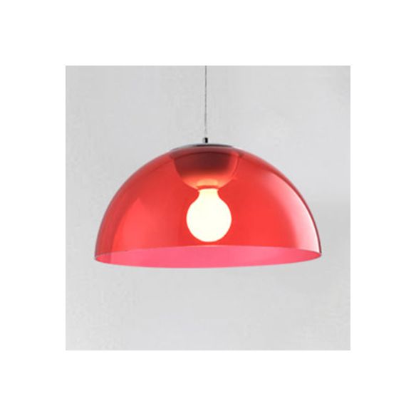 Nordic 1 Light Suspension Pendant with Acrylic Shade Red/Black/White Dome Ceiling Pendant Light