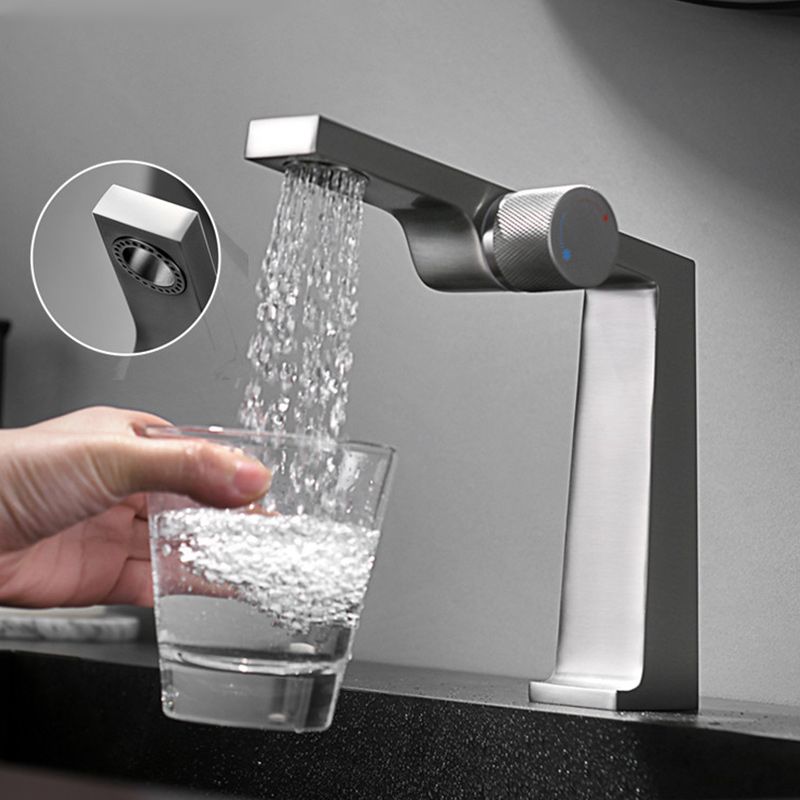Contemporary Vessel Sink Bathroom Faucet Knob Handle Low Arc Vessel Sink Faucet