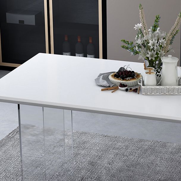 Modern 1/4/5 Pieces Dining Set Rectangular Acrylic Double Pedestal Dinette Set