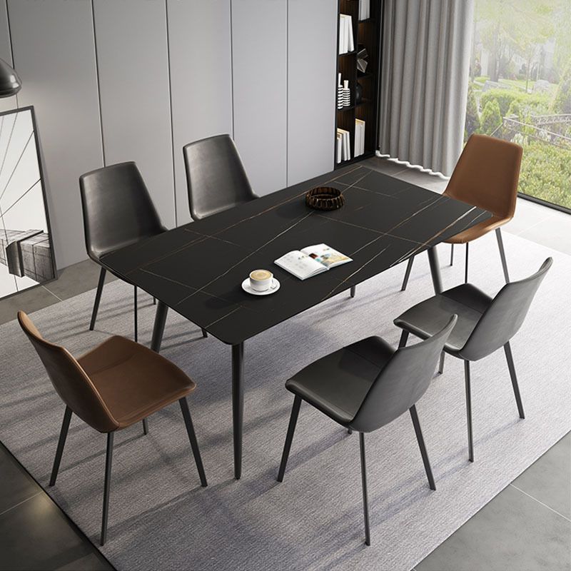 Mesa de piedra rectangular moderna contemporánea 4 patas de la sala de cena