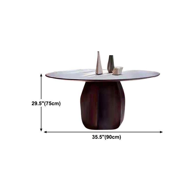 Round Standard Height Dining Table Modern Solid Wood Pedestal Dining Table