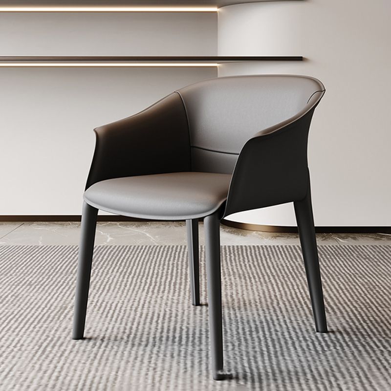 Contemporary Style Arm Chair Leather Dining Chair for Home Use