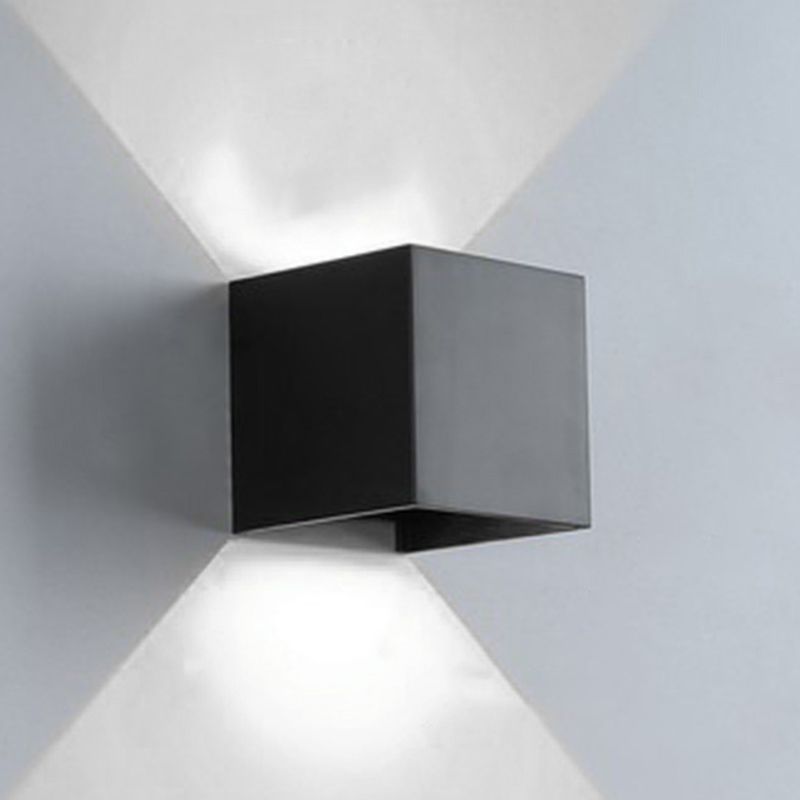 2-Lights Geometric Wall Lamp Fixtures Modern Style Black and White Aluminum Lighting