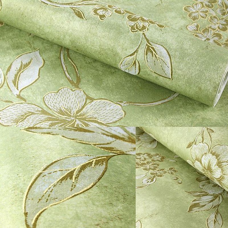 Farmhouse Peony Blossom Wallpaper Pastel Color Home Wall Covering, 33' L x 20.5" W