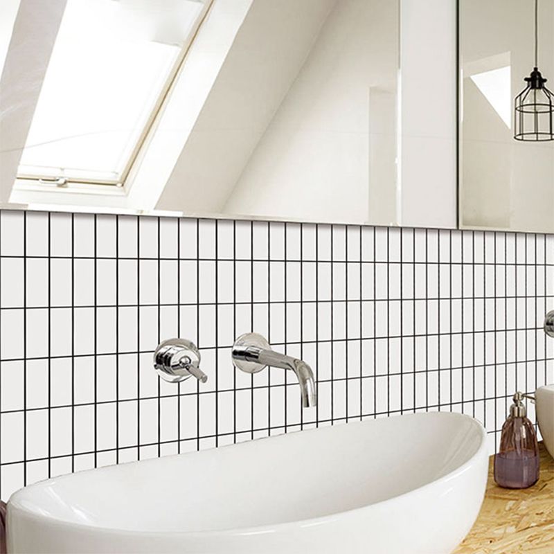 Tile-Peel & Stick Rectangle White Plastic Waterproof Tile-Peel & Stick for Shower 10 Pack