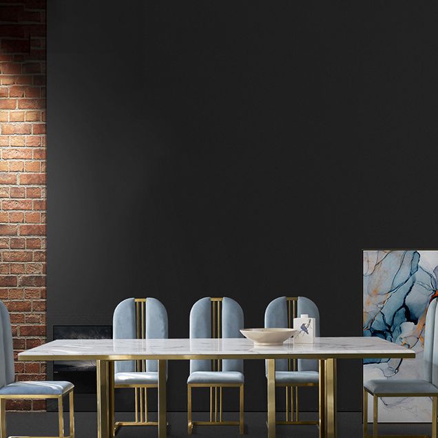 Metal Traditional Luxury Rectangle Table Sintered Stone Top Table for Dining Room