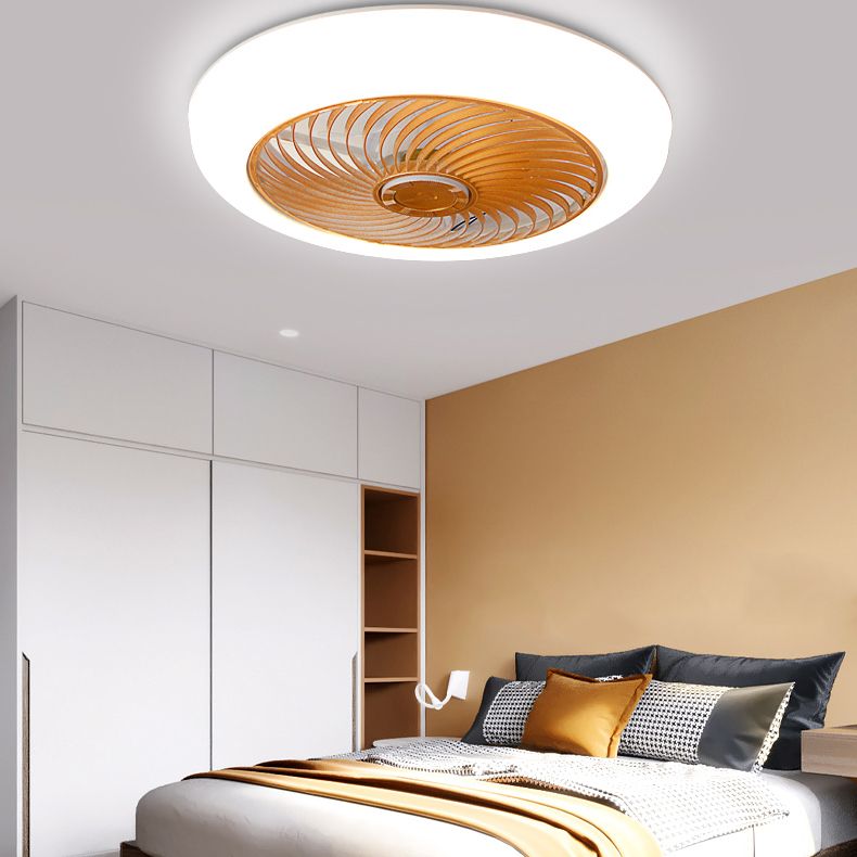 Modern Style Round Ceiling Fans Metal One Light Ceiling Light Fixture