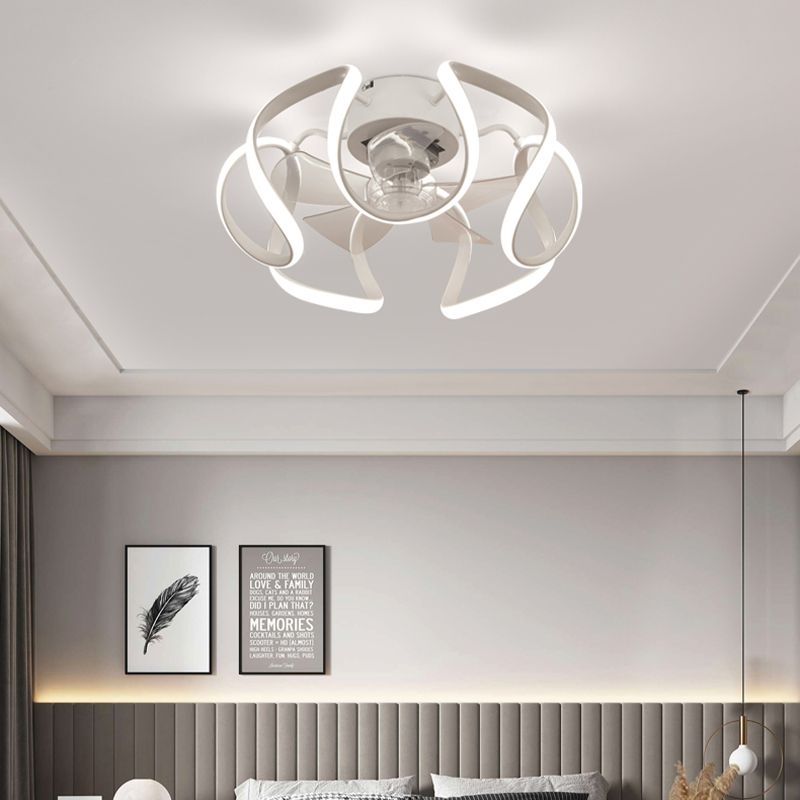 Ultradünne Deckenlüfterbeleuchtung Modernismus Acryl Schlafzimmer LED SEMI BUSH LIGHTURE IN Weiß